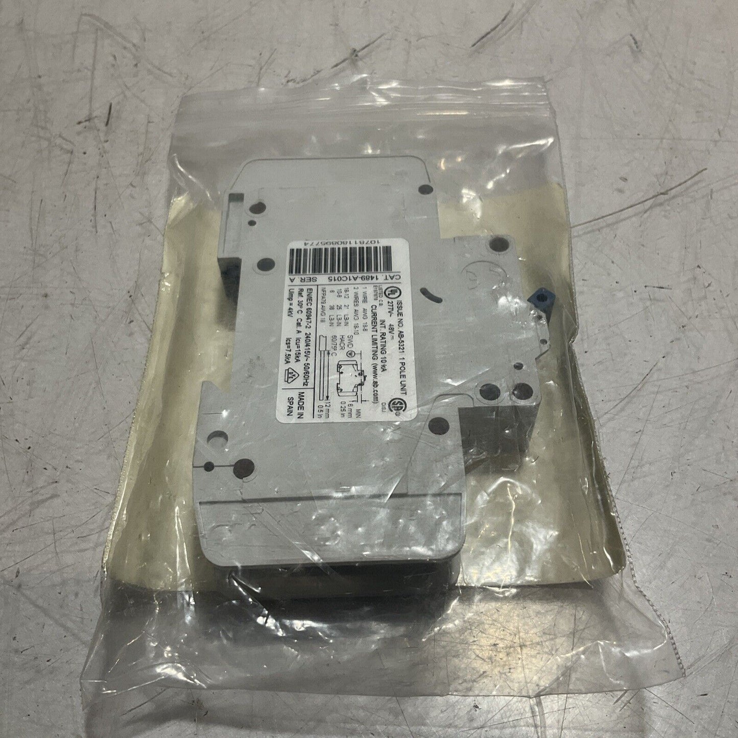 A-B  1489-A  MINIATURE CIRCUIT BREAKER  1 POLE  U3S