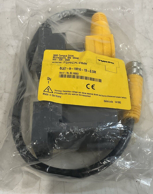 TURCK BL67-B-1M16-19-0.5M BASE MODULE CABLE ASSEMBLY U3S