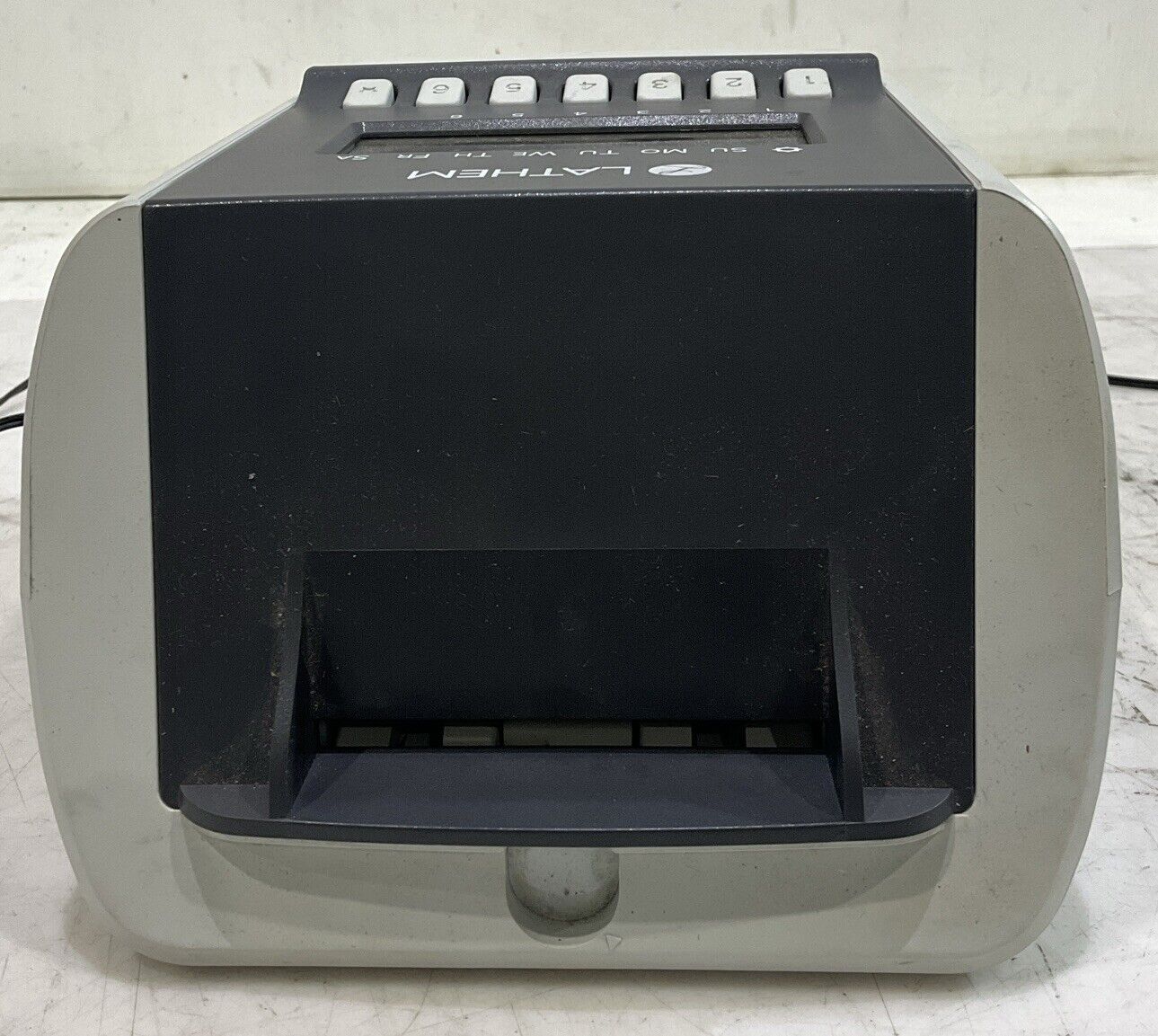 LATHEM 700E CALCULATING ELECTRONIC TIME CLOCK DIGITAL DISPLAY 12VDC/3A U3S