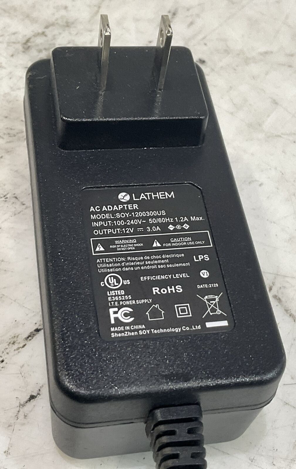 LATHEM 700E CALCULATING ELECTRONIC TIME CLOCK DIGITAL DISPLAY 12VDC/3A U3S