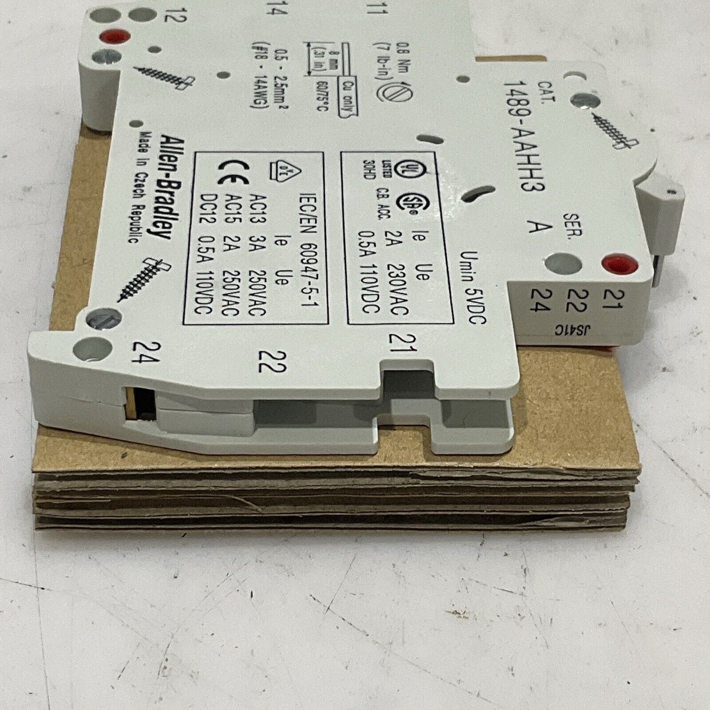 AB ALLEN BRADLEY 1489-AAHH3 AUXILIARY SWITCH SERIES A 230 VAC 110VDC U3S