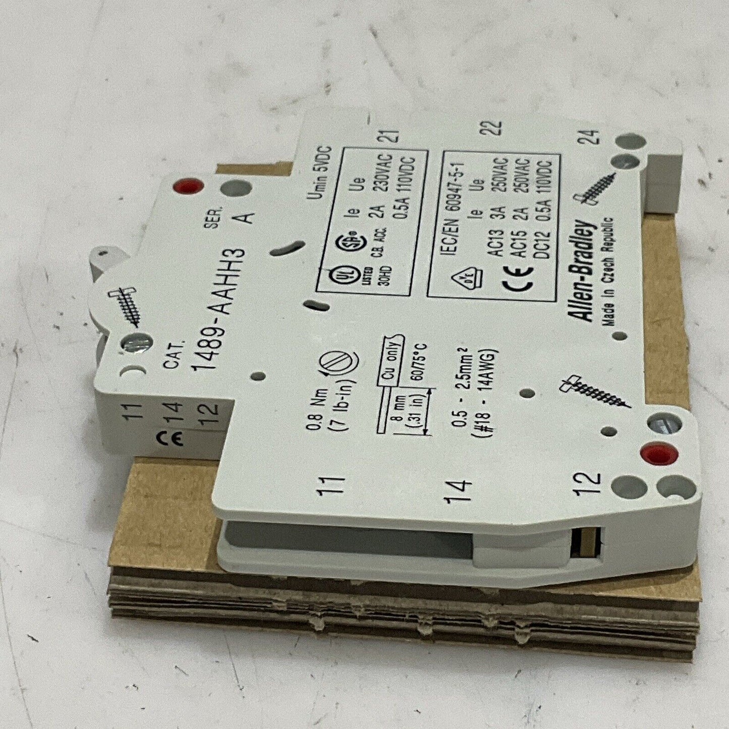 AB ALLEN BRADLEY 1489-AAHH3 AUXILIARY SWITCH SERIES A 230 VAC 110VDC U3S