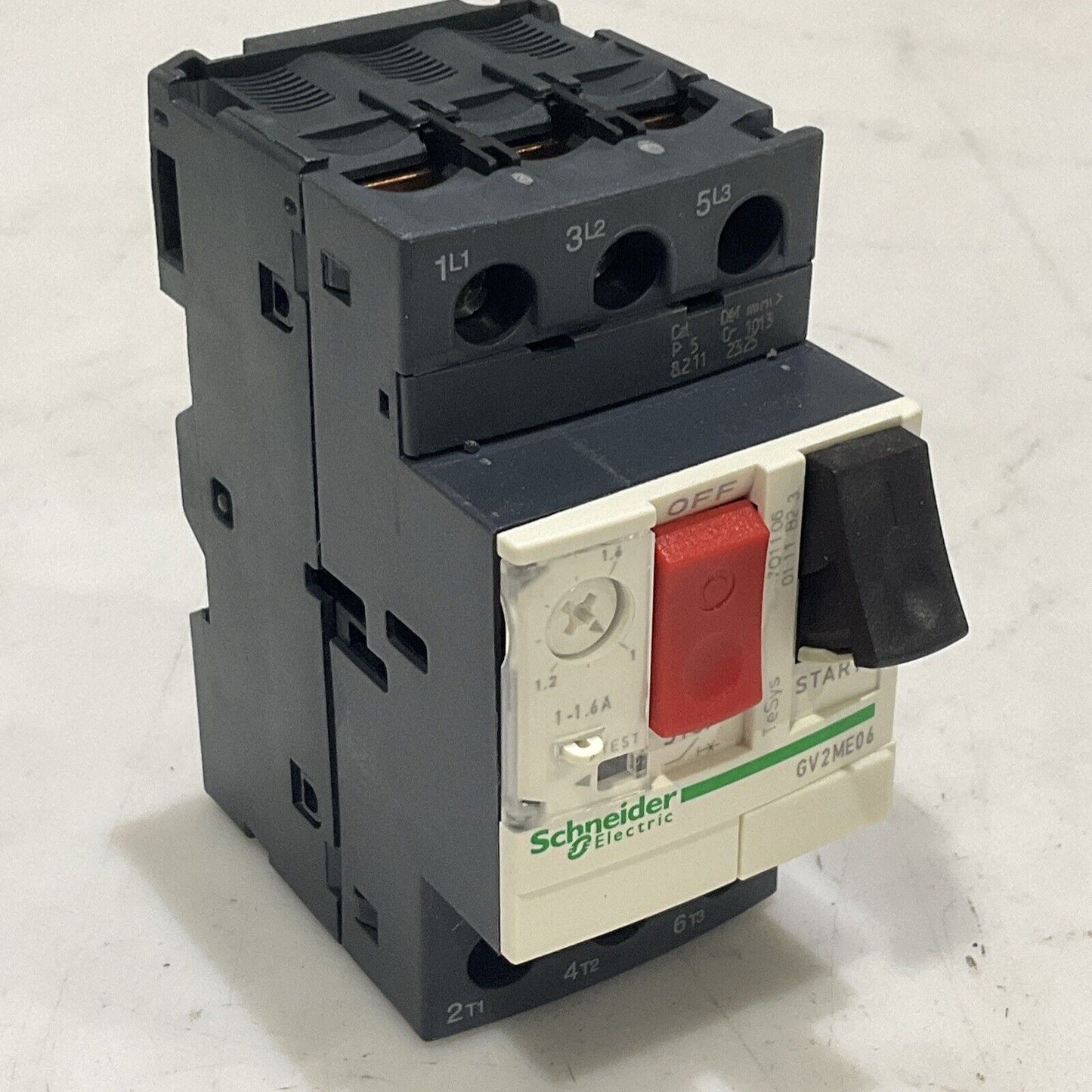 SCHNEIDER ELECTRIC GV2ME06 MOTOR CIRCUIT BREAKER 1-1.6 A 120-600VAC U3S