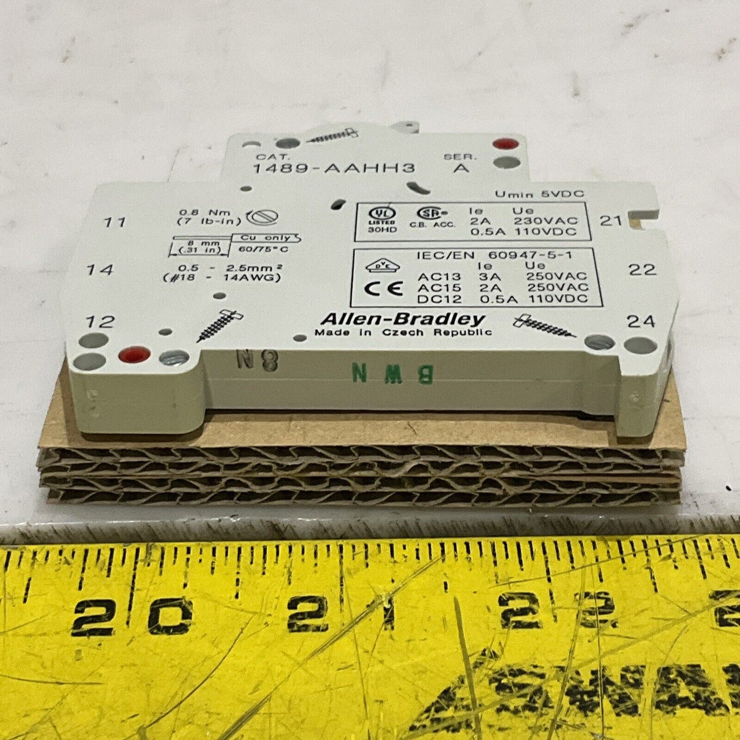 AB ALLEN BRADLEY 1489-AAHH3 AUXILIARY SWITCH SERIES A 230 VAC 110VDC U3S