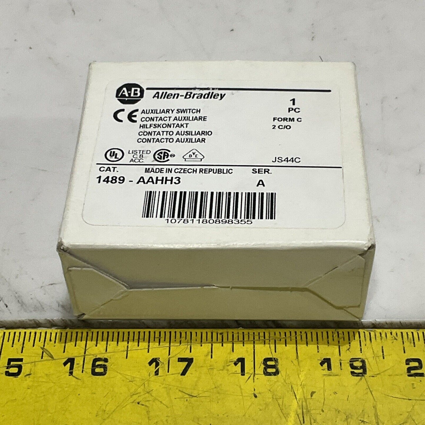 AB ALLEN BRADLEY 1489-AAHH3 AUXILIARY SWITCH SERIES A 230 VAC 110VDC U3S