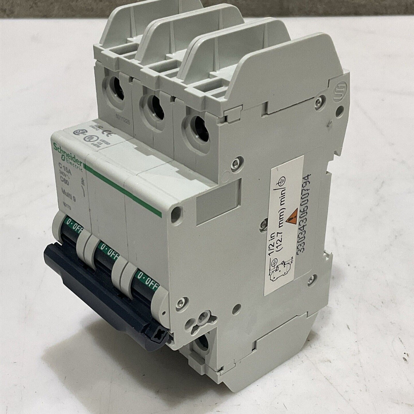 SCHNEIDER ELECTRIC 60179 C15A C60 MULTI 9 MINI CIRCUIT BREAKER 240V 50/60 HZ U3S