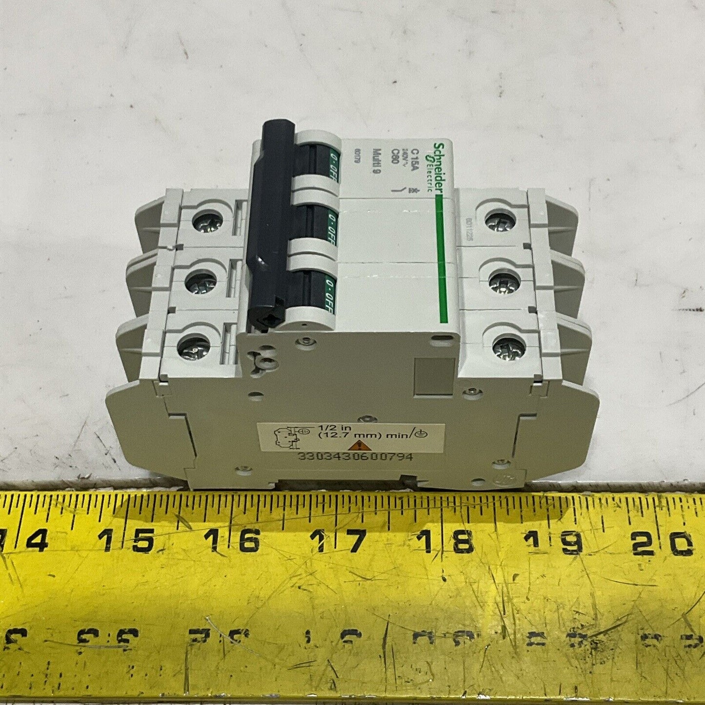 SCHNEIDER ELECTRIC 60179 C15A C60 MULTI 9 MINI CIRCUIT BREAKER 240V 50/60 HZ U3S