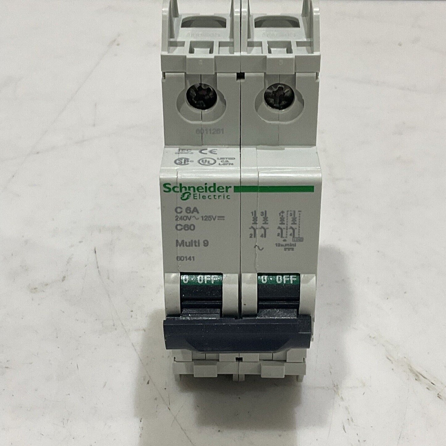 SCHNEIDER ELECTRIC MULTI 9 C60 2P C6A 60141 MINI CIRCUIT BREAKER 240V 125V U3S