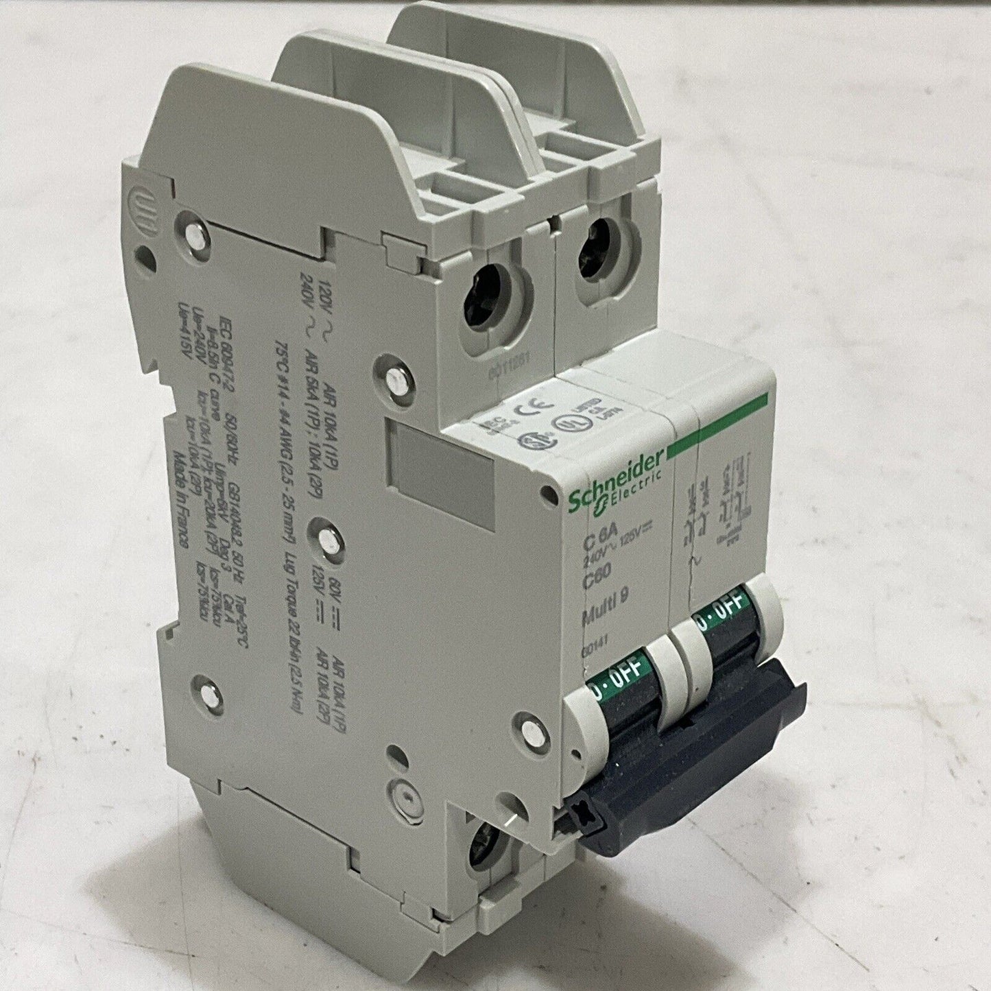 SCHNEIDER ELECTRIC MULTI 9 C60 2P C6A 60141 MINI CIRCUIT BREAKER 240V 125V U3S