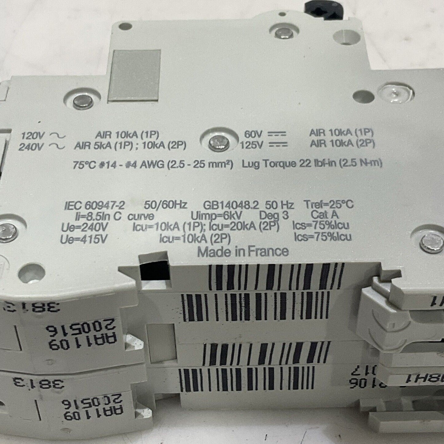 SCHNEIDER ELECTRIC MULTI 9 C60 2P C6A 60141 MINI CIRCUIT BREAKER 240V 125V U3S