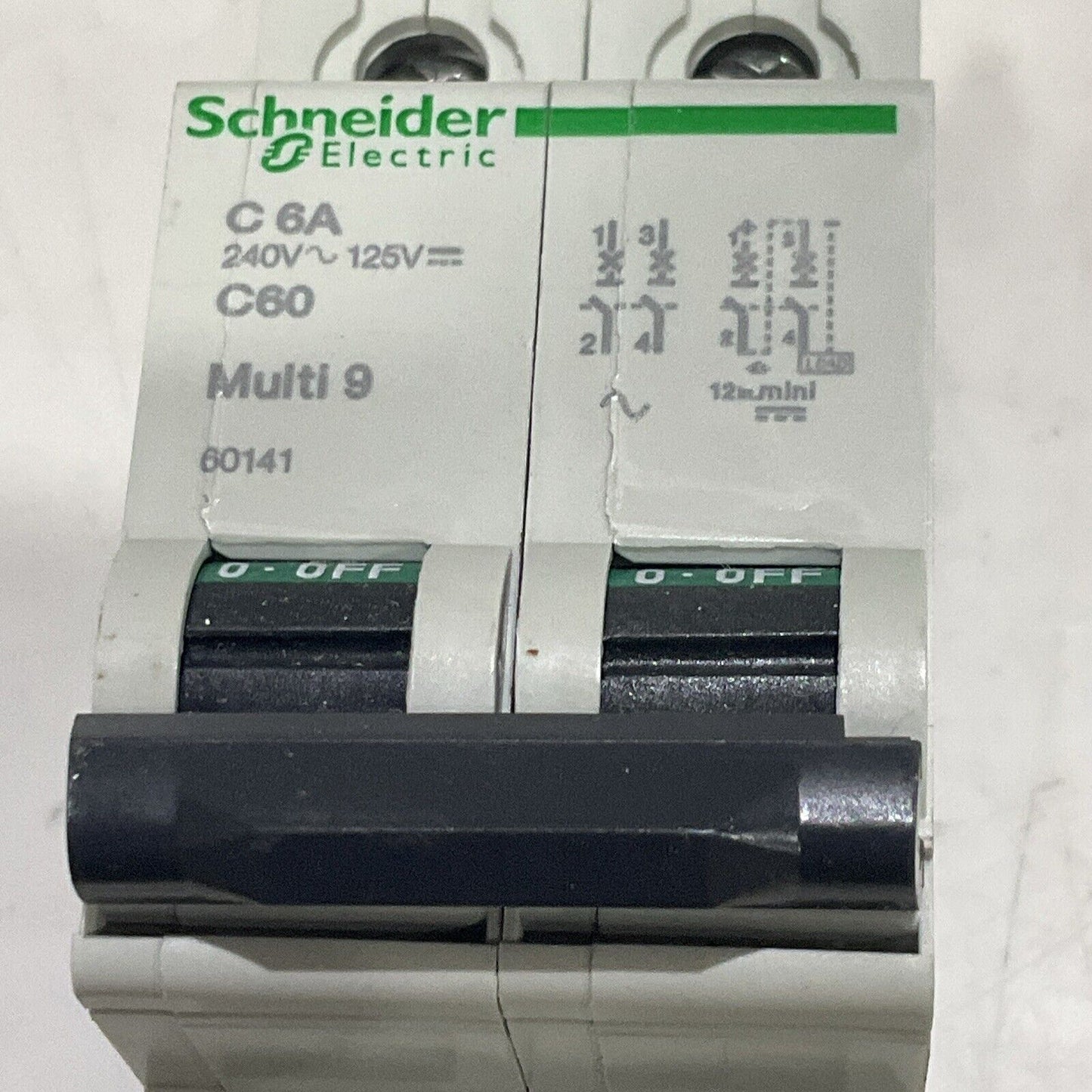 SCHNEIDER ELECTRIC MULTI 9 C60 2P C6A 60141 MINI CIRCUIT BREAKER 240V 125V U3S