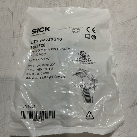SICK  ET3-P0728S10  PHOTOELECTRIC SENSOR  30VDC  U3S