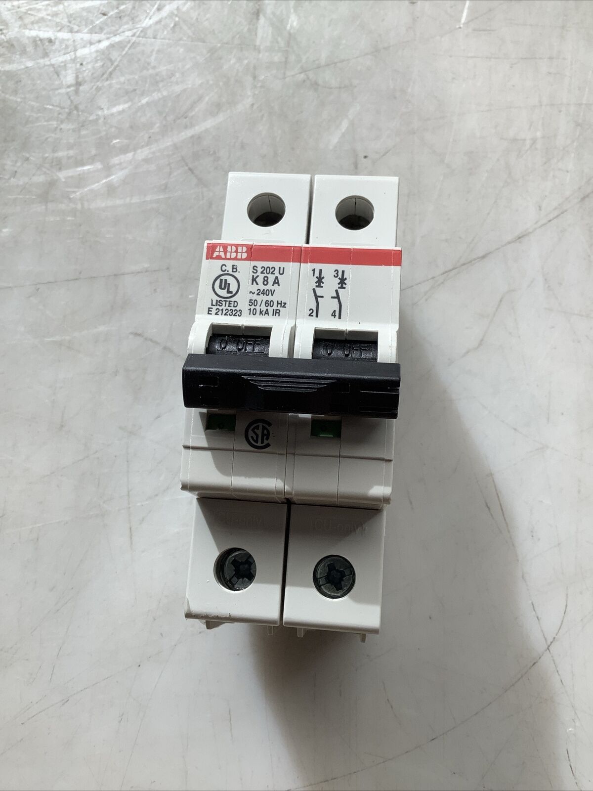 ABB S202U-K8 CIRCUIT BREAKER 2 POLE 8A 240V 50/60HZ U3S