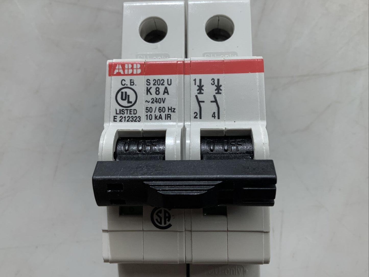 ABB S202U-K8 CIRCUIT BREAKER 2 POLE 8A 240V 50/60HZ U3S