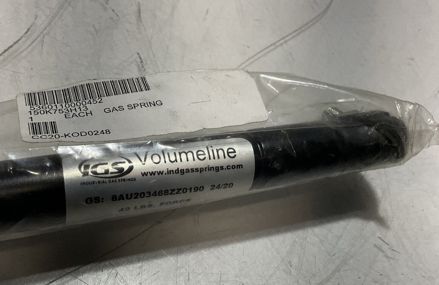 IGS VOLUMELINE A8U203468ZZ0190  24/20 HIGH PRESSURE SPRING GAS 42LBS FORCE  U3S