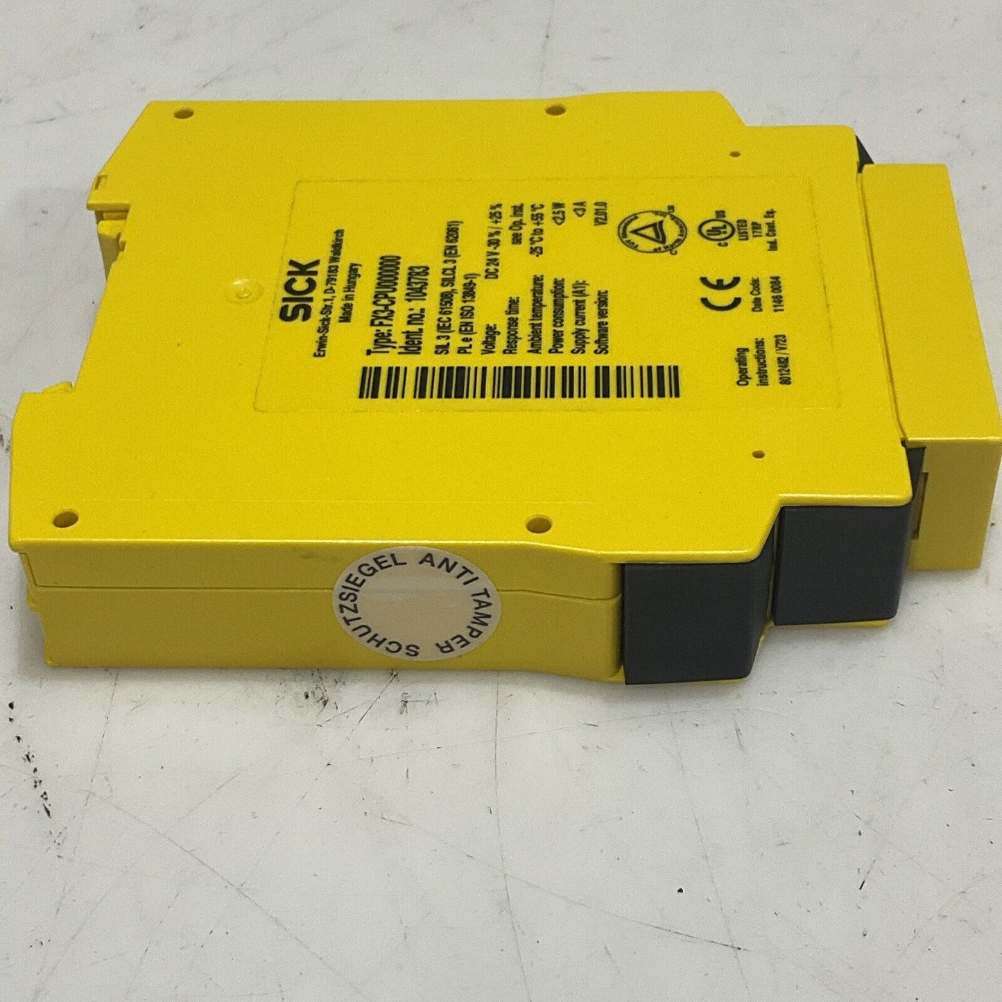 SICK FX3-CPU000000 1043783 FLEXI SOFT SAFETY RELAY MAIN MODULE 24V 3A 2.5 W U3S