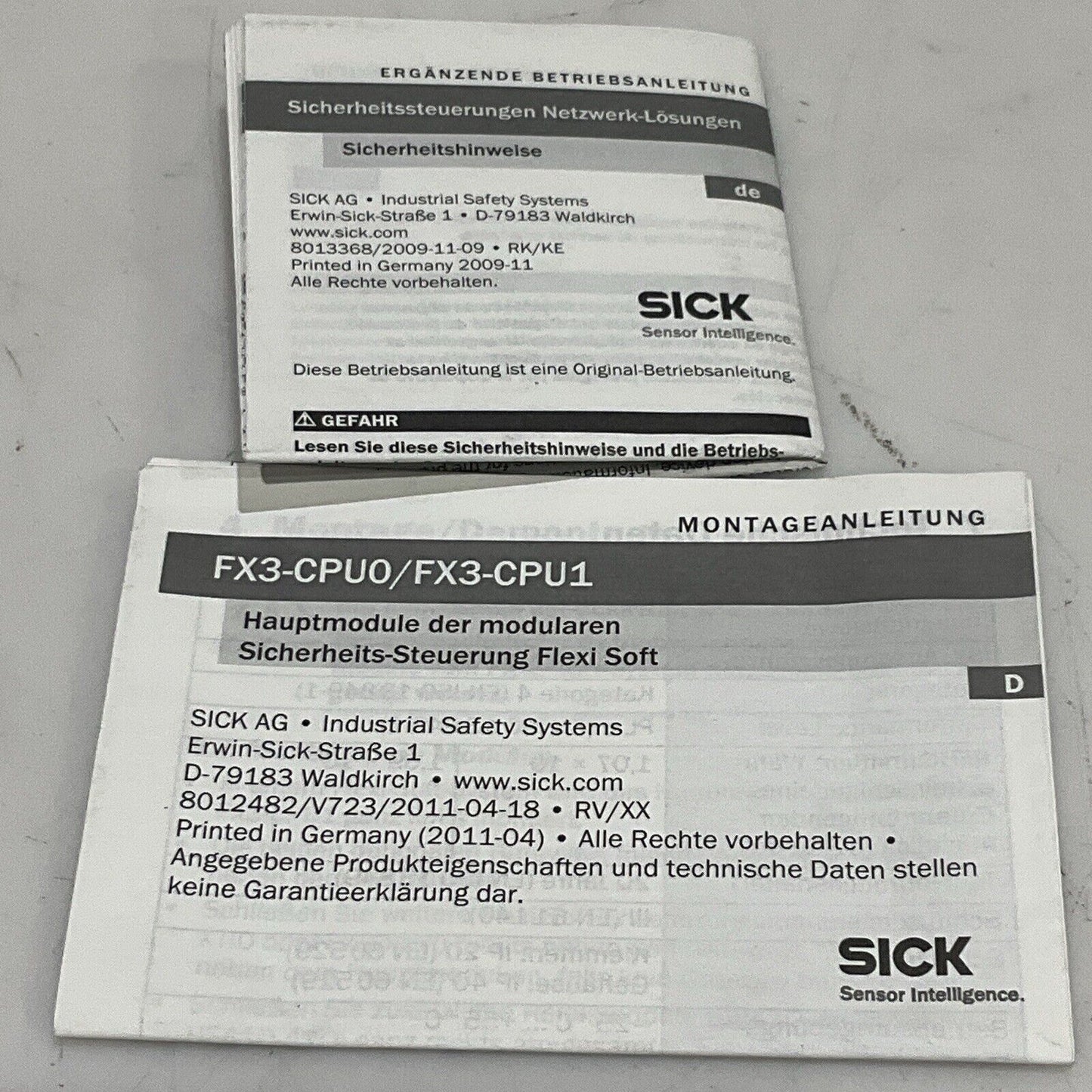 SICK FX3-CPU000000 1043783 FLEXI SOFT SAFETY RELAY MAIN MODULE 24V 3A 2.5 W U3S