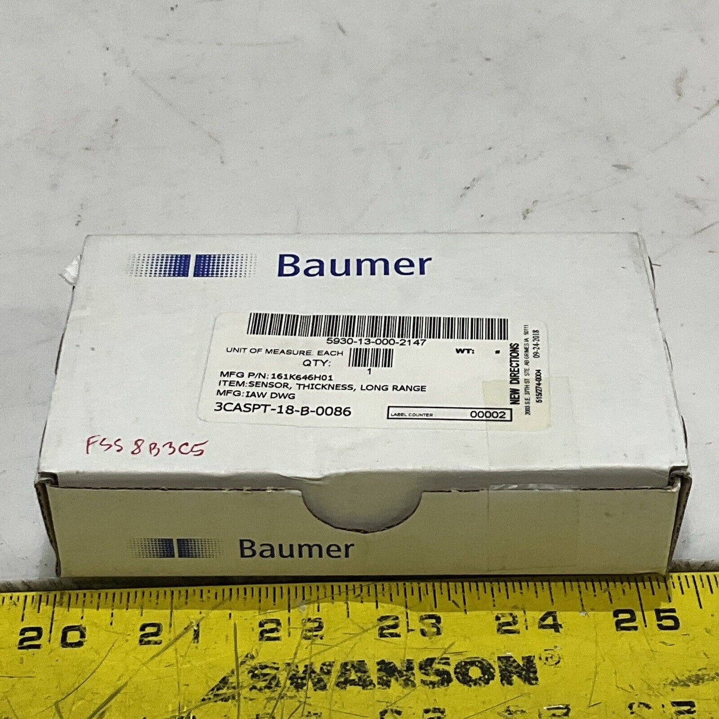 BAUMER OADM 20I44/406009A PHOTOELECTRIC DISTANCE SENSOR LONG 28V RANGE 675NM U3S