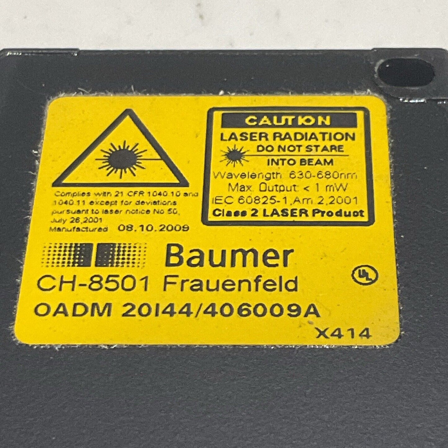BAUMER OADM 20I44/406009A PHOTOELECTRIC DISTANCE SENSOR LONG 28V RANGE 675NM U3S