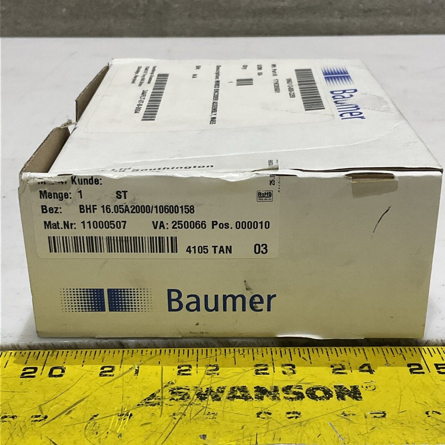 BAUMER BHF 16.05A2000/10600158 CH-8501 INCREMENTAL WIRE ENCODER U3S