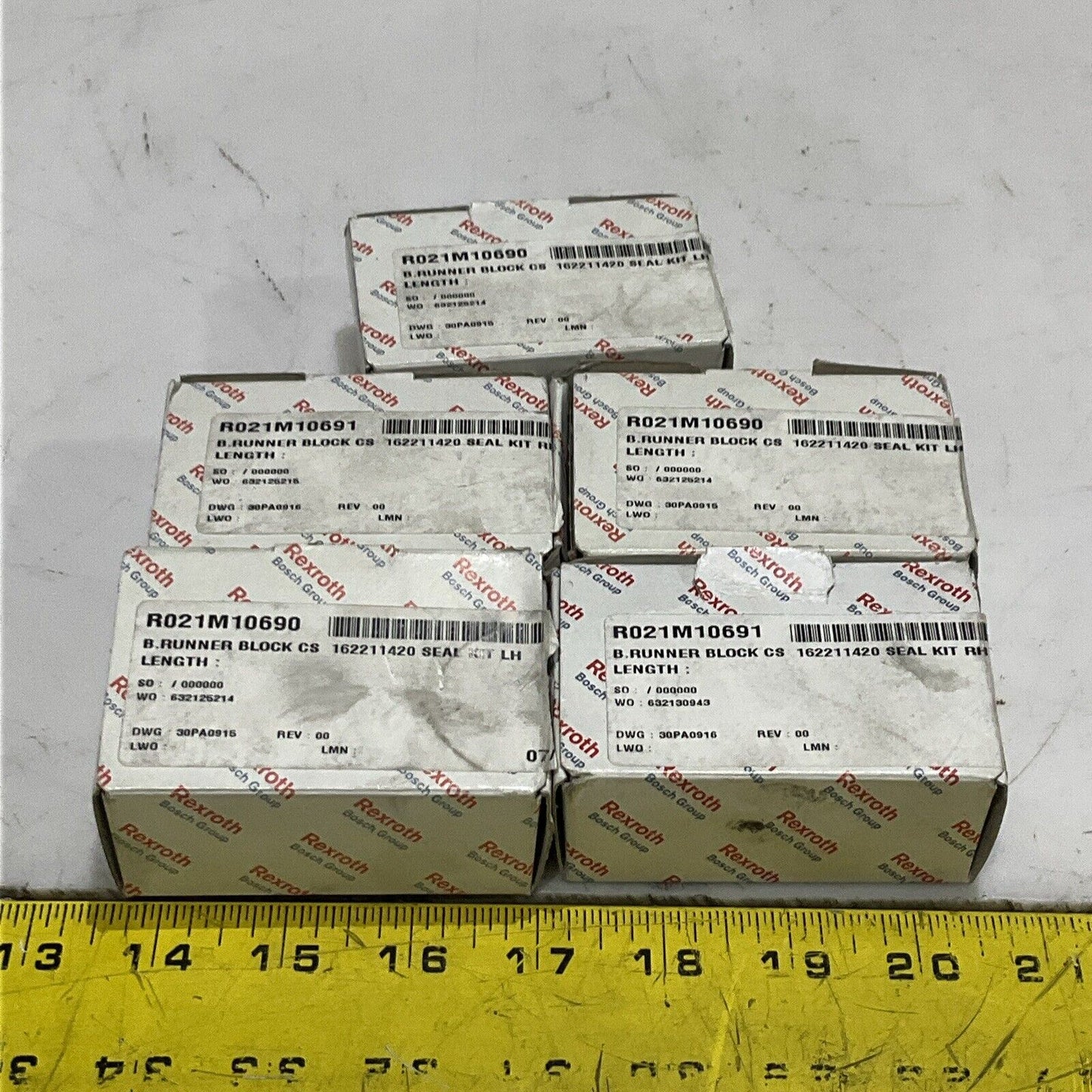 REXROTH R162211420 RUNNER BLOCK SEAL KIT R320103184 (2015-02) LOT OF 5 U3S