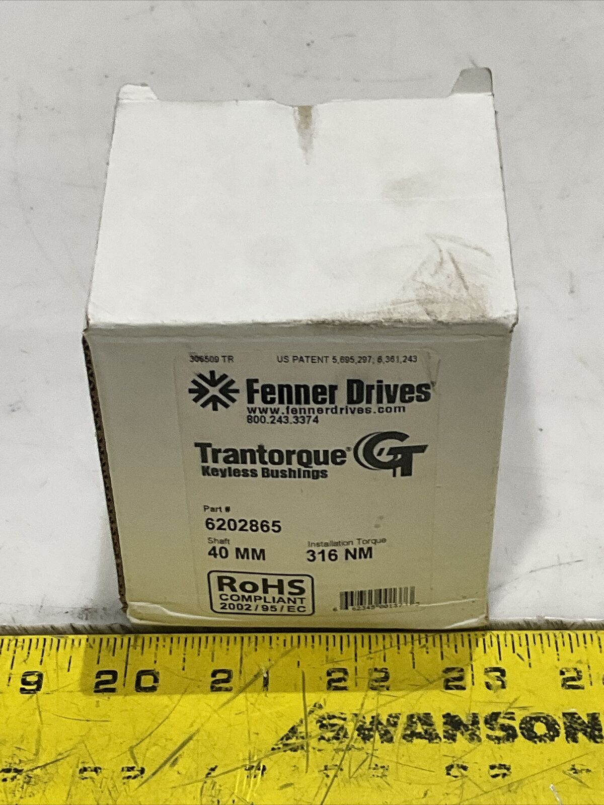 FENNER DRIVES 6202865 TRANTORQUE KEYLESS BUSHINGS 40MM 316NM U3S