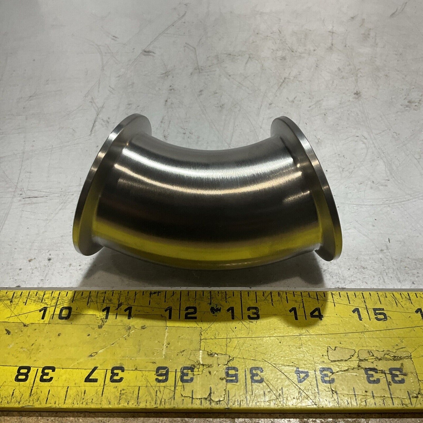 VNE  CORPORATION  EG2K2 CLAMP FITTING 45 DEGREE  STAINLESS  ELBOW LOT OF 2  RM6