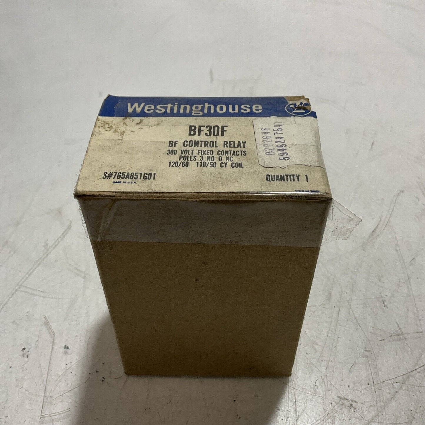 WESTINGHOUSE  BF30F  INDUSTRIAL  CONTROL  RELAY  U3S