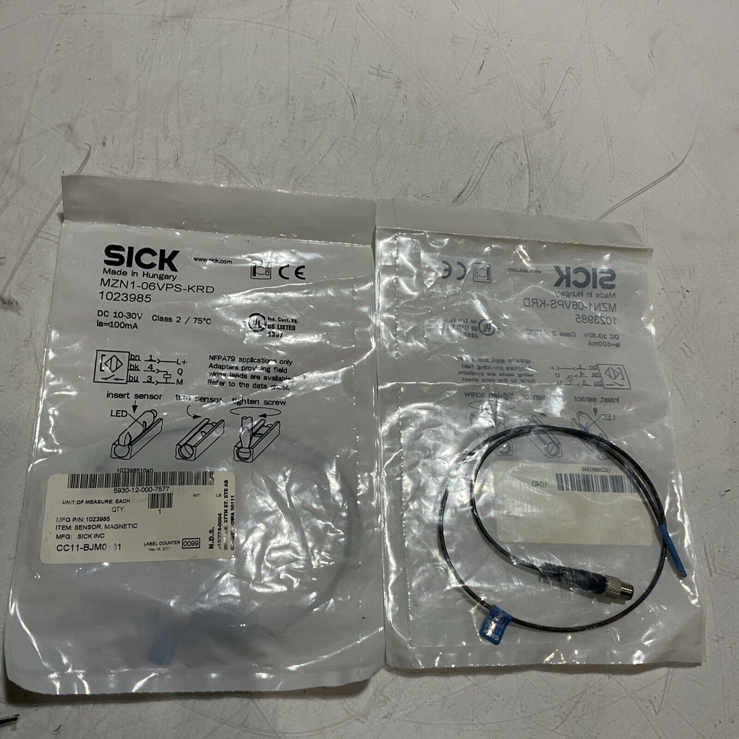 SICK  MZN1-06VPS-KRD  MAGNETIC SENSOR  LOT OF 2 U3S