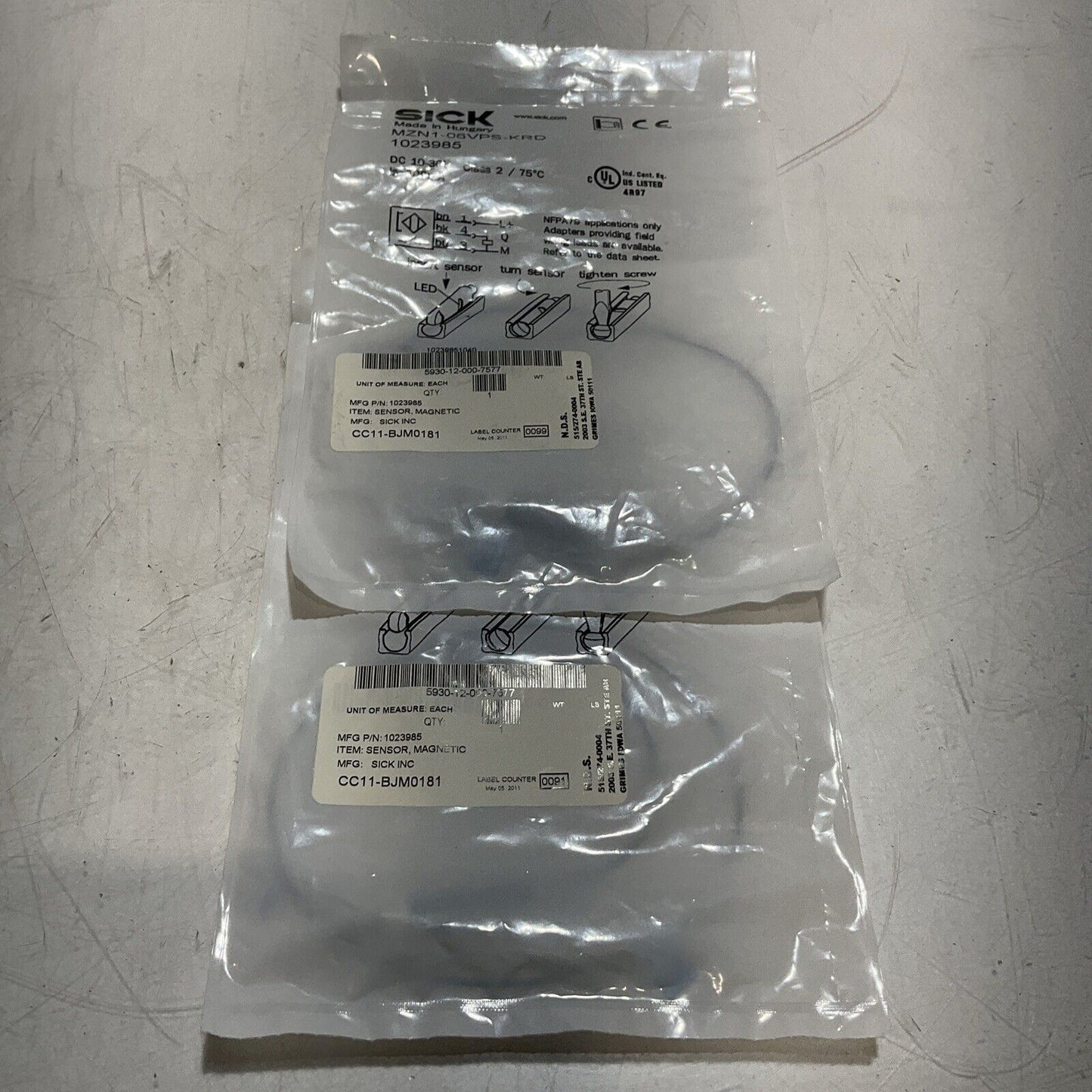 SICK  MZN1-06VPS-KRD  MAGNETIC SENSOR  LOT OF 2 U3S