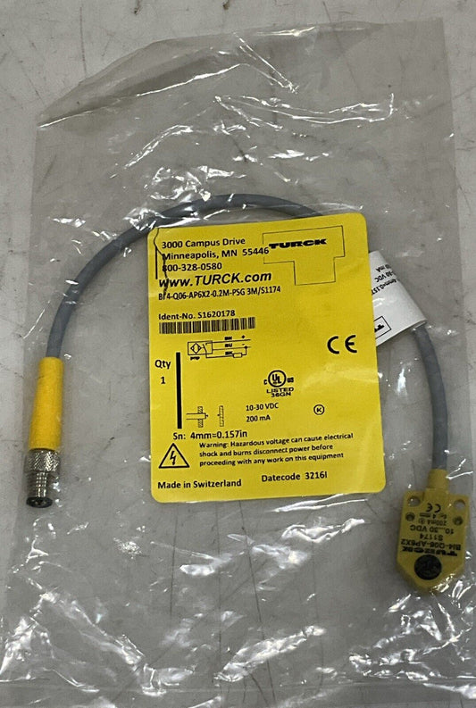 TURCK BI 4-Q06-AP6X2-0.2M-PSG 3M/S1174 INDUCTIVE RANGE SENSOR U3S