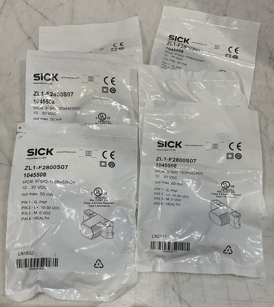 SICK ZL1-F2800S07 PHOTOELECTRIC SENSOR LOT OF 6 U3S