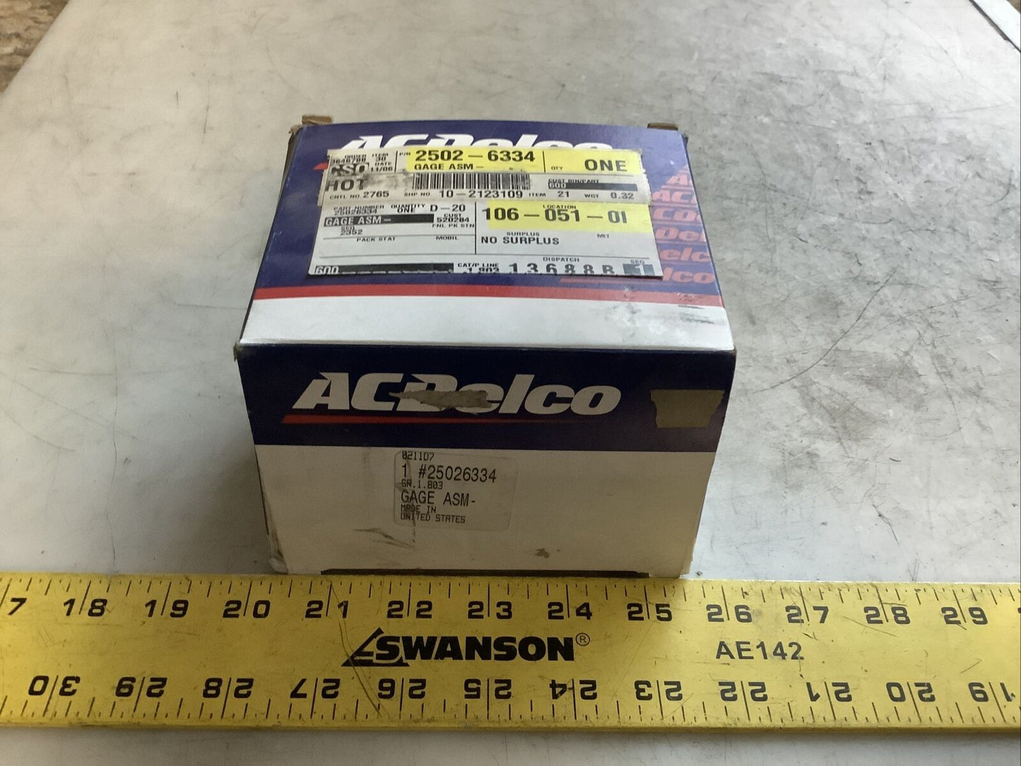 ACDELCO 25026334 OIL PRESSURE GAUGE 476