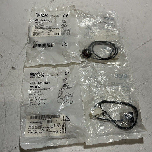 SICK  ZT1-P0801S01 PHOTOELECTRIC  SENSOR  30VDC  LOT OF 4 U3S