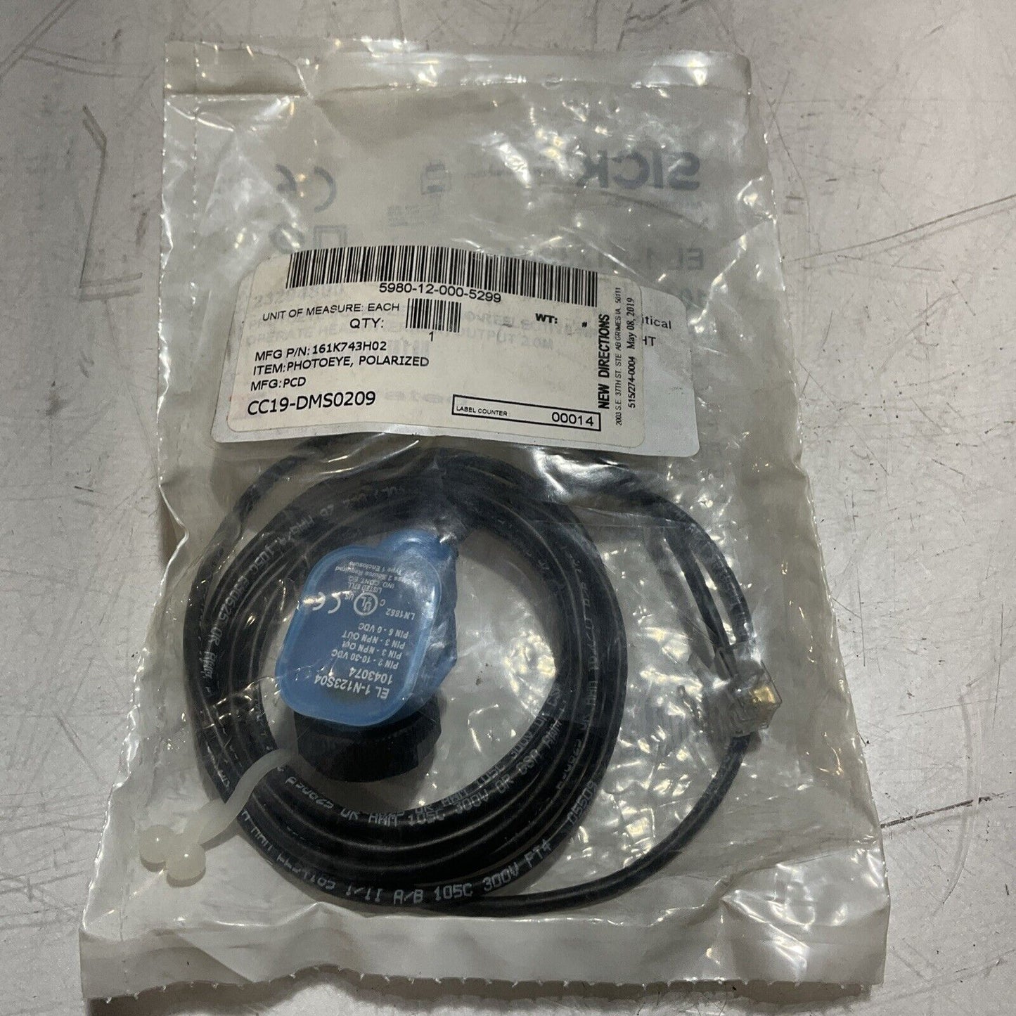 SICK  EL1-N123S04 POLARIZED  PHOTOEYE  SENSOR  30VDC  U3S