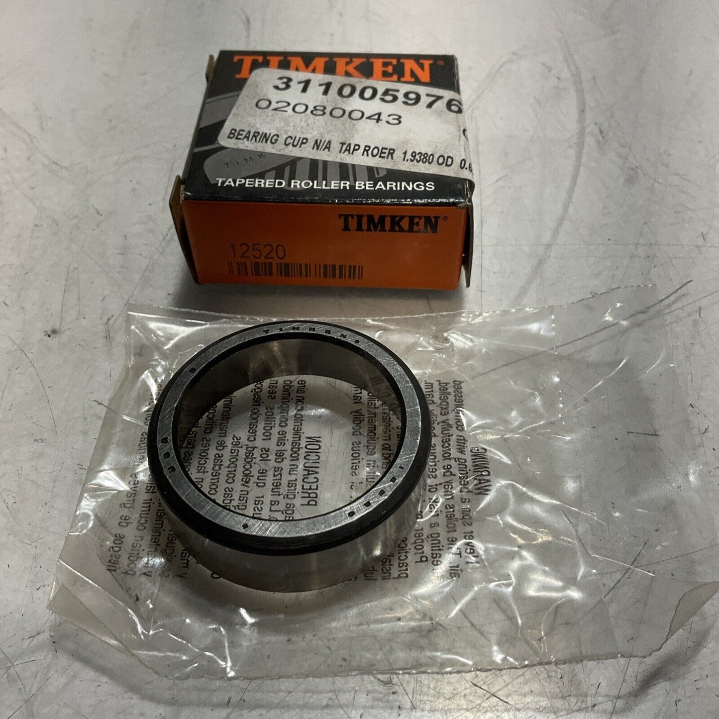 TIMKEN  12520  TAPERED ROLLER  BEARING CUPS   LOT OF 2 U3S