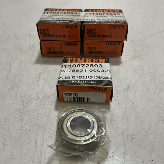 TIMKEN 203KDD  DEEP GROOVE  BALL. BEARINGS LOT OF  5 U3S