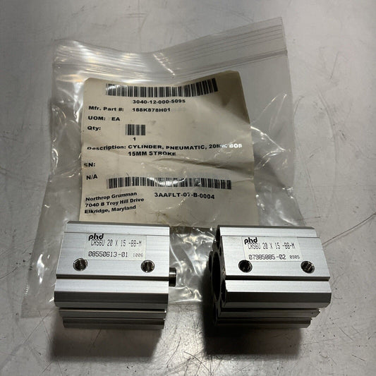 PHD  CRS6U  PNEUMATIC COMPACT CYLINDER  20X15   LOT OF 2 U3S