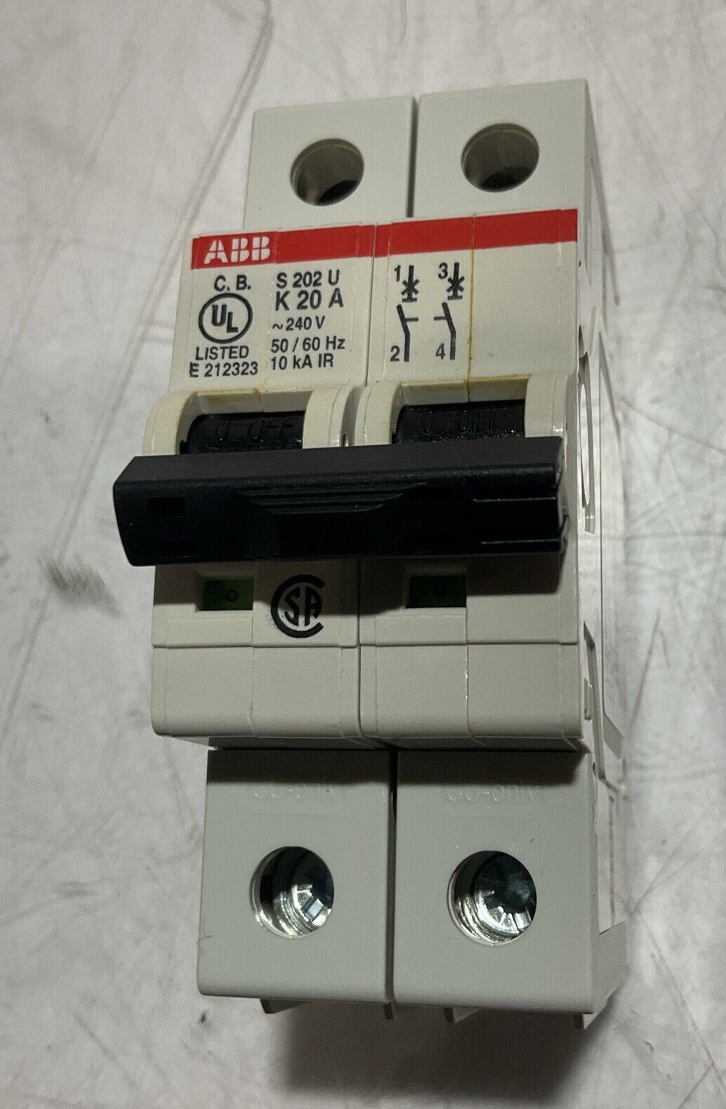 ABB  S202UK20A  CIRCUIT BREAKER  2 POLE  UNIT  U3S