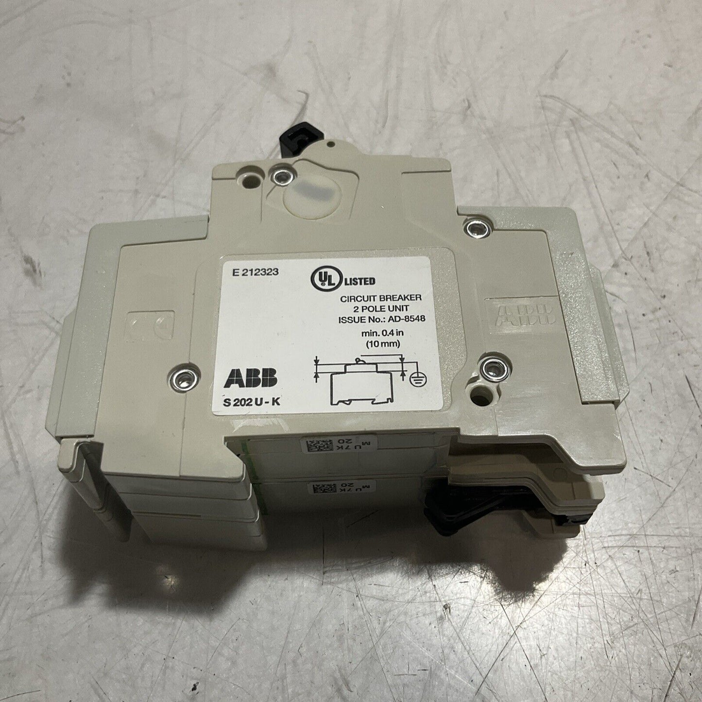 ABB  S202UK20A  CIRCUIT BREAKER  2 POLE  UNIT  U3S