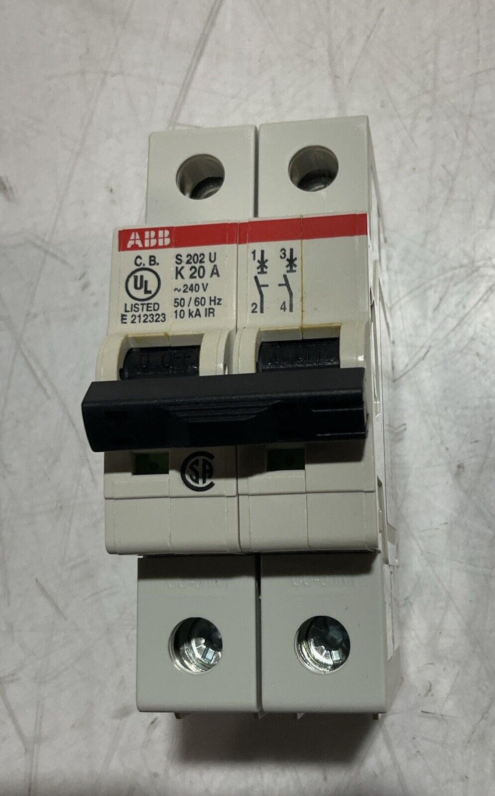 ABB  S202UK20A  CIRCUIT BREAKER  2 POLE  UNIT  U3S