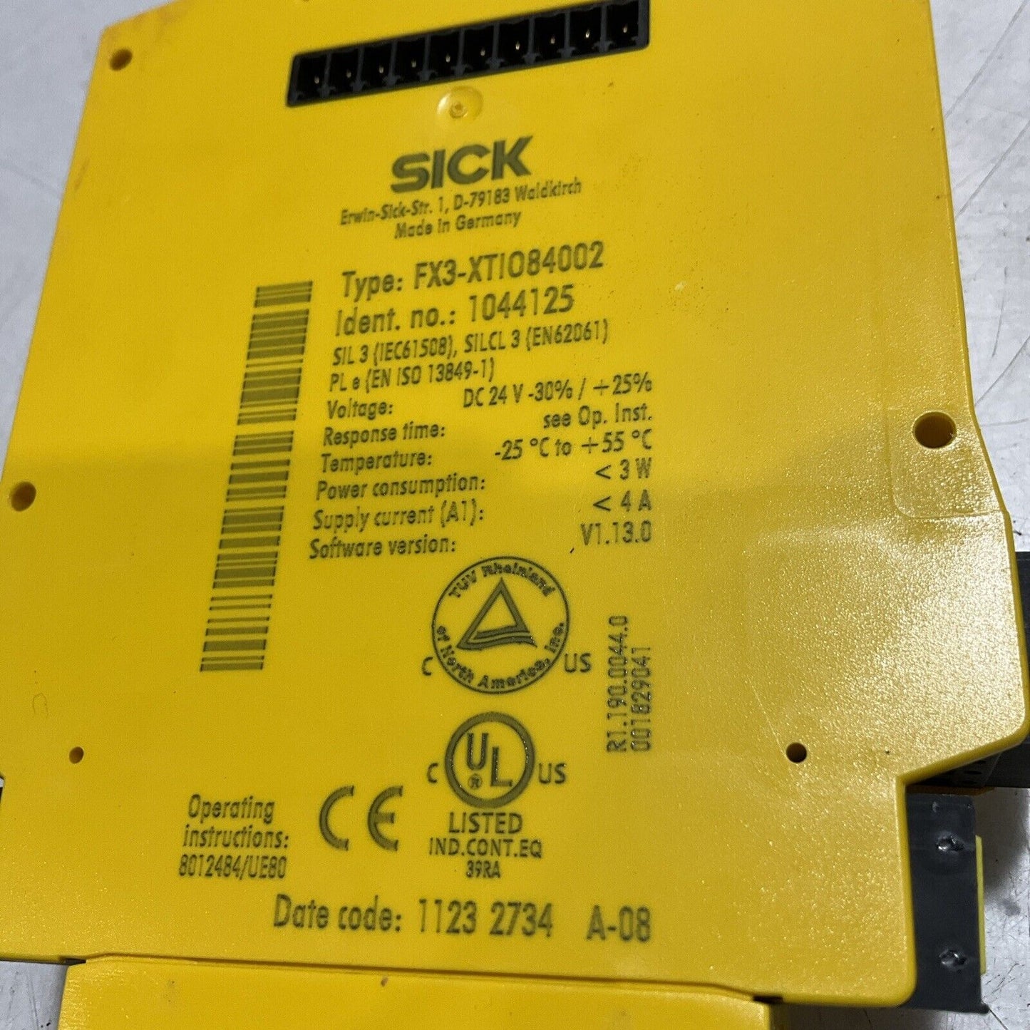 SICK  FX3-XTIO84002  FLEXI  XTIO SOFT  CONTROLLER MODULE  U3S