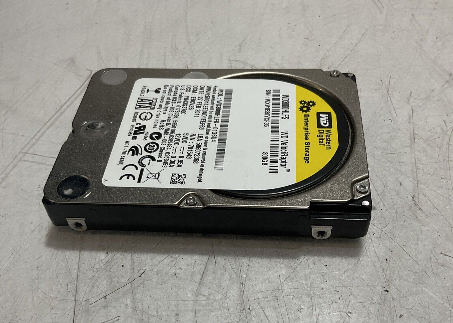 WD WESTERN DIGITAL 300GB VELOCIRAPTOR  WD3000HLFS DRIVE HARD INTERNAL SATA U3S