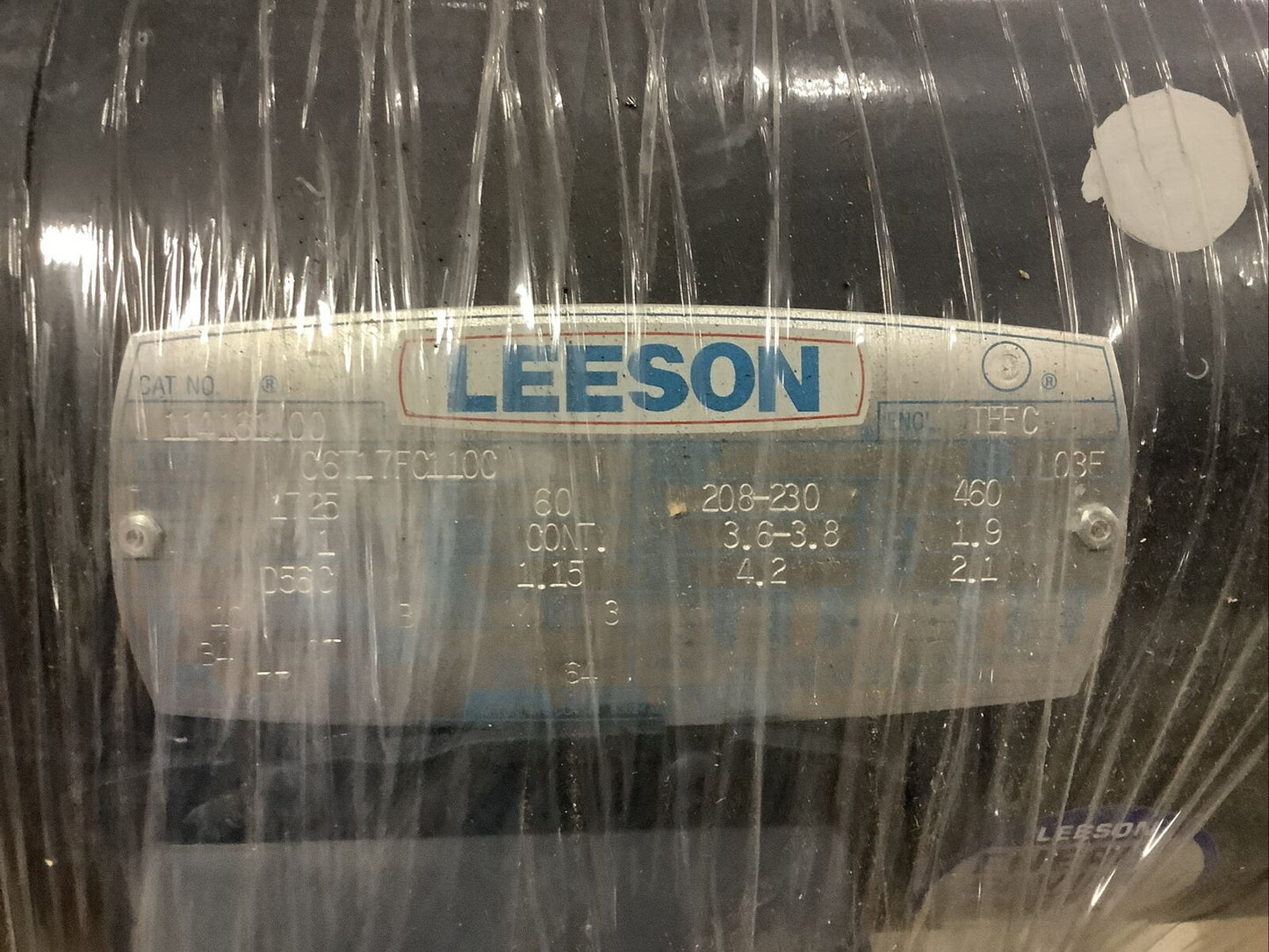 LEESON C6T17FC110C MOTOR 1HP 208-230V D56CFR 3PH 1725RPM 60HZ TEFC U3S