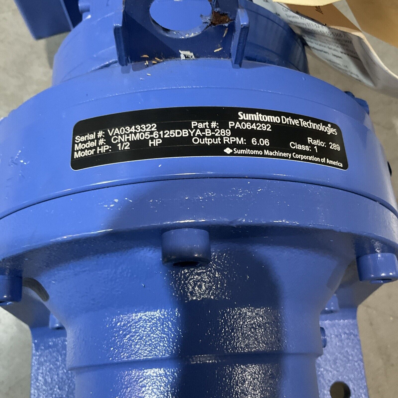 SUMITOMO TC-FX/FB-05A CNHM05-6125DBYA-B-289 GEARMOTOR U3S SUMITOMO TC-FX/FB-05A CNHM05-6125DBYA-B-289 GEARMOTOR U3S