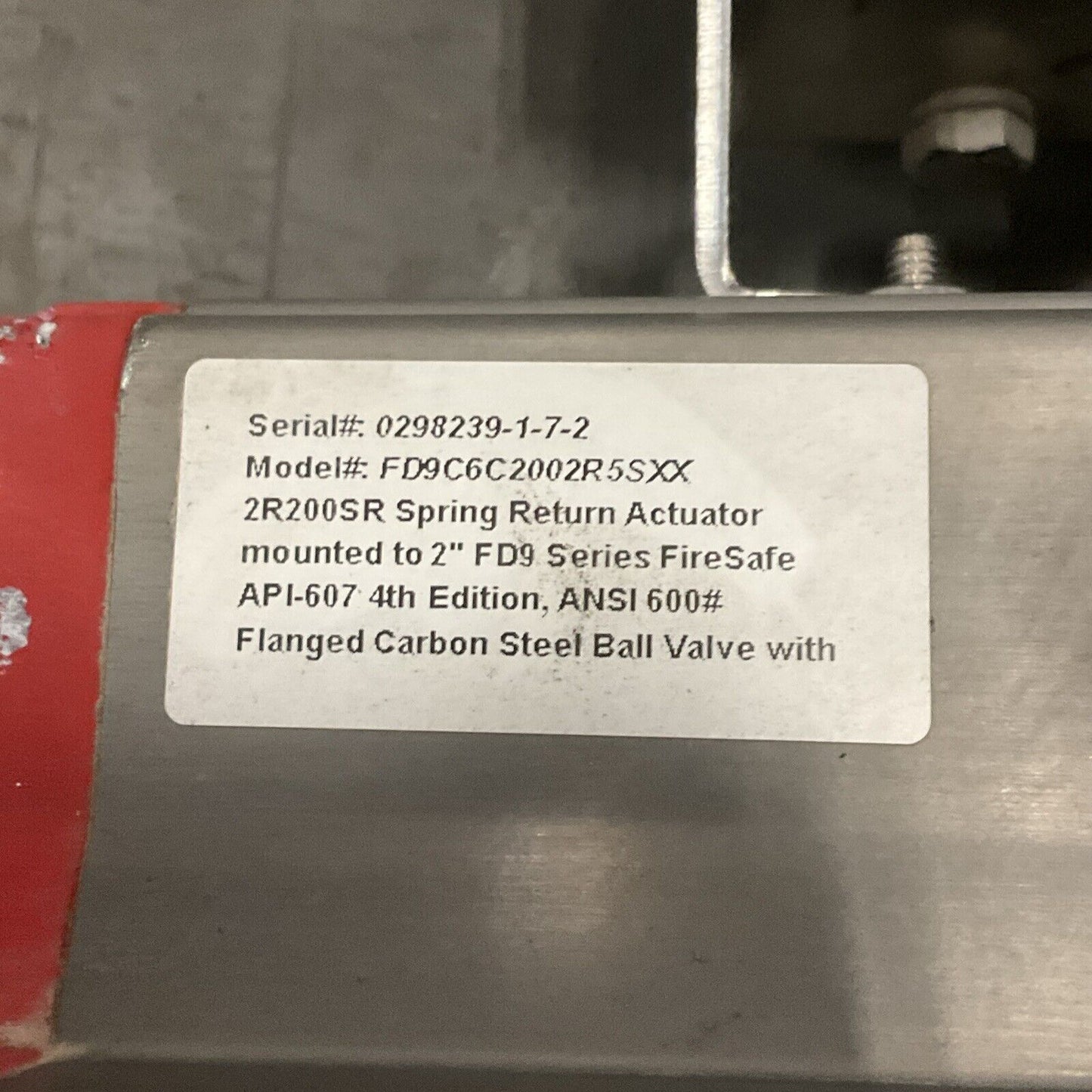 TRIAC SPRING RETURN ACTUATOR FD9C62002R5SXX W/ EX10A2SBKN LIMIT SWITCH 476