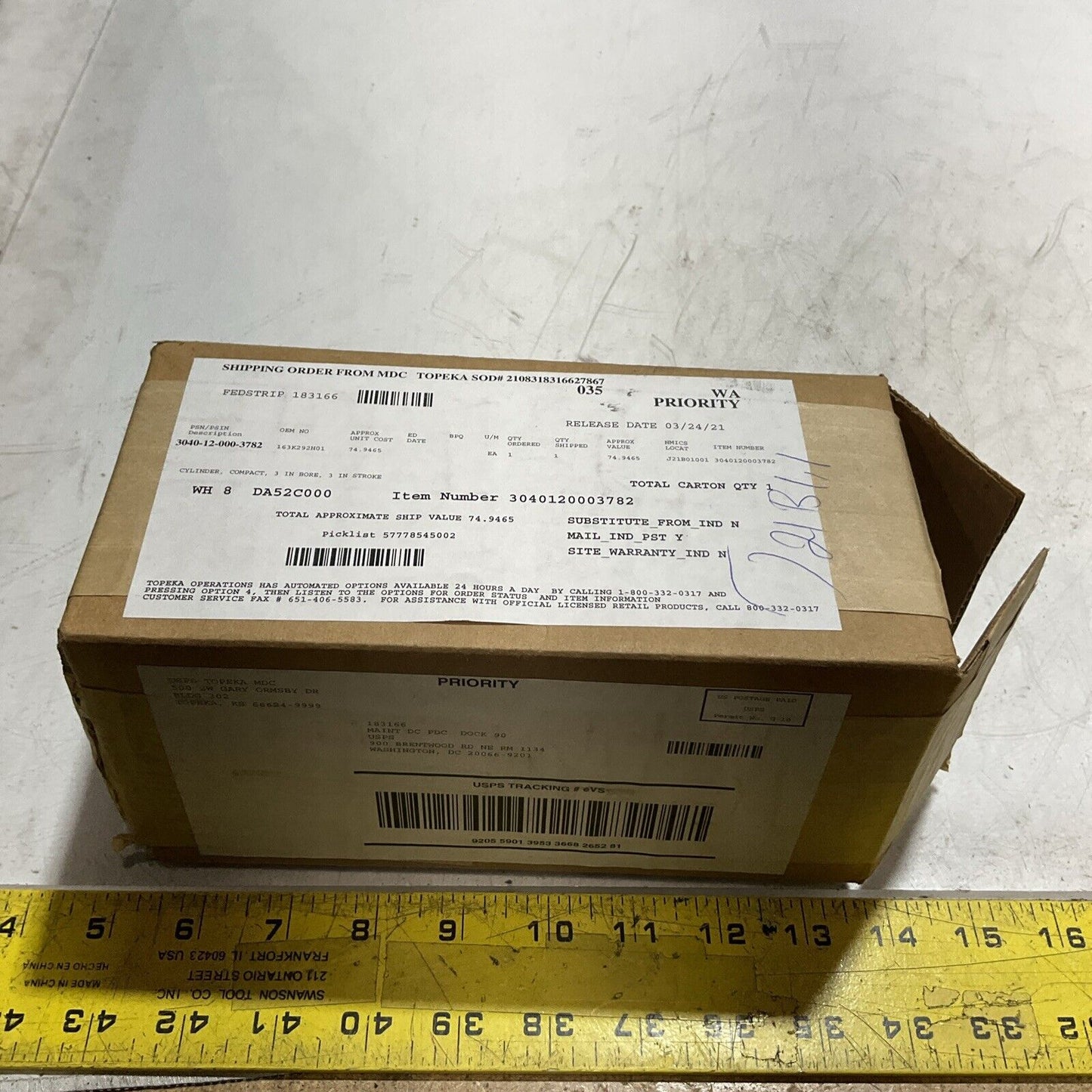 SMC  NCQ8B300-300 COMPACT  CYLINDER 3 IN BORE  U3S