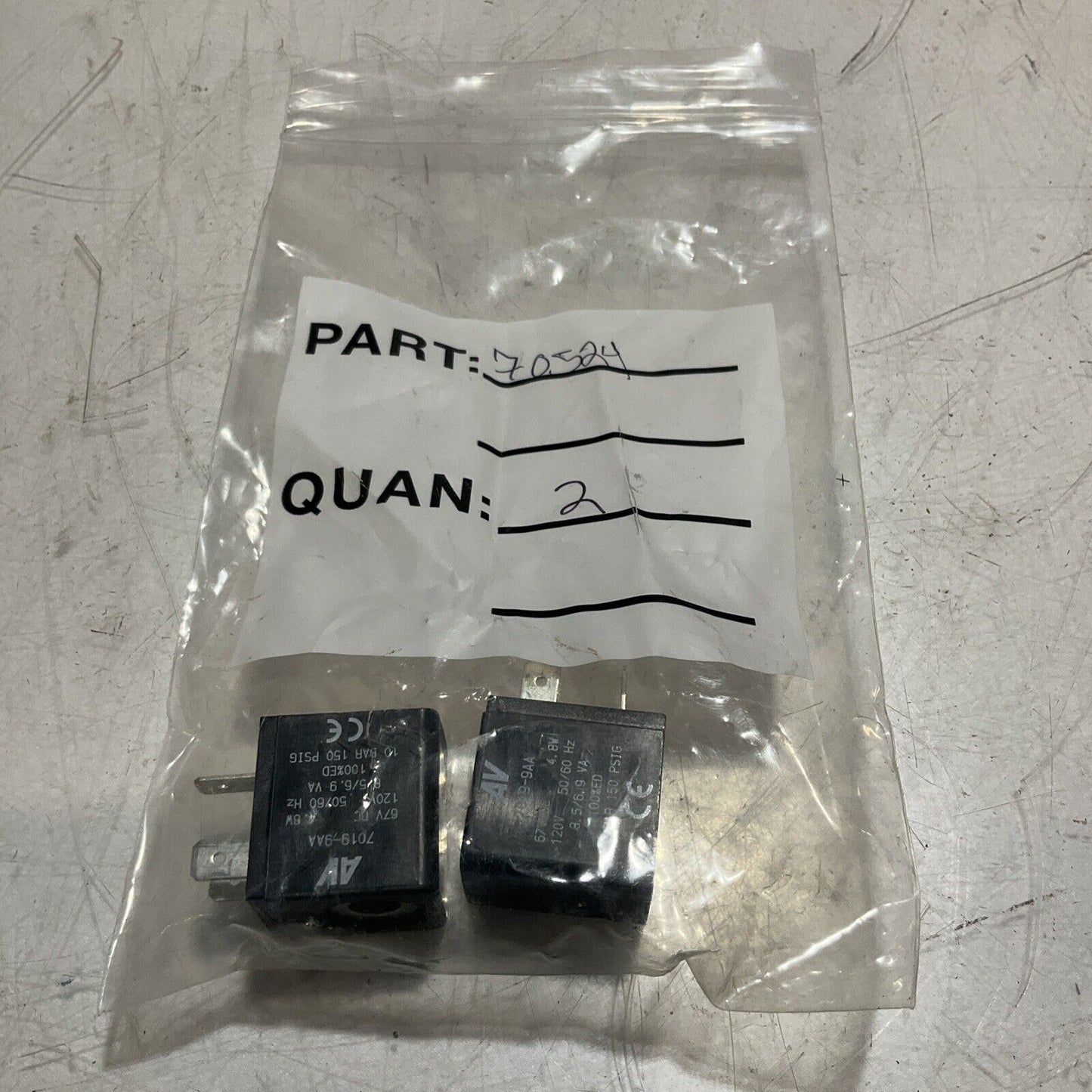 AV  7019-9AA  SOLENOID COILS VALVE   LOT OF 2  RM6