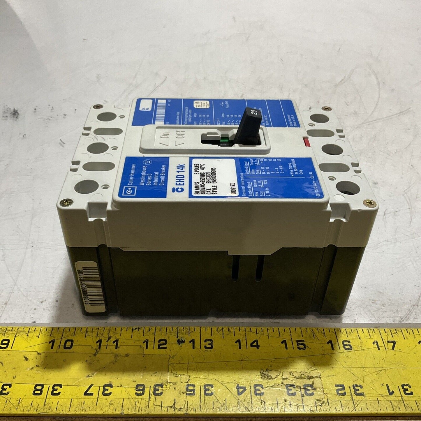 CUTLER-HAMMER  EHD3020 20A INDUSTRIAL CIRCUIT BREAKER  SERIES C