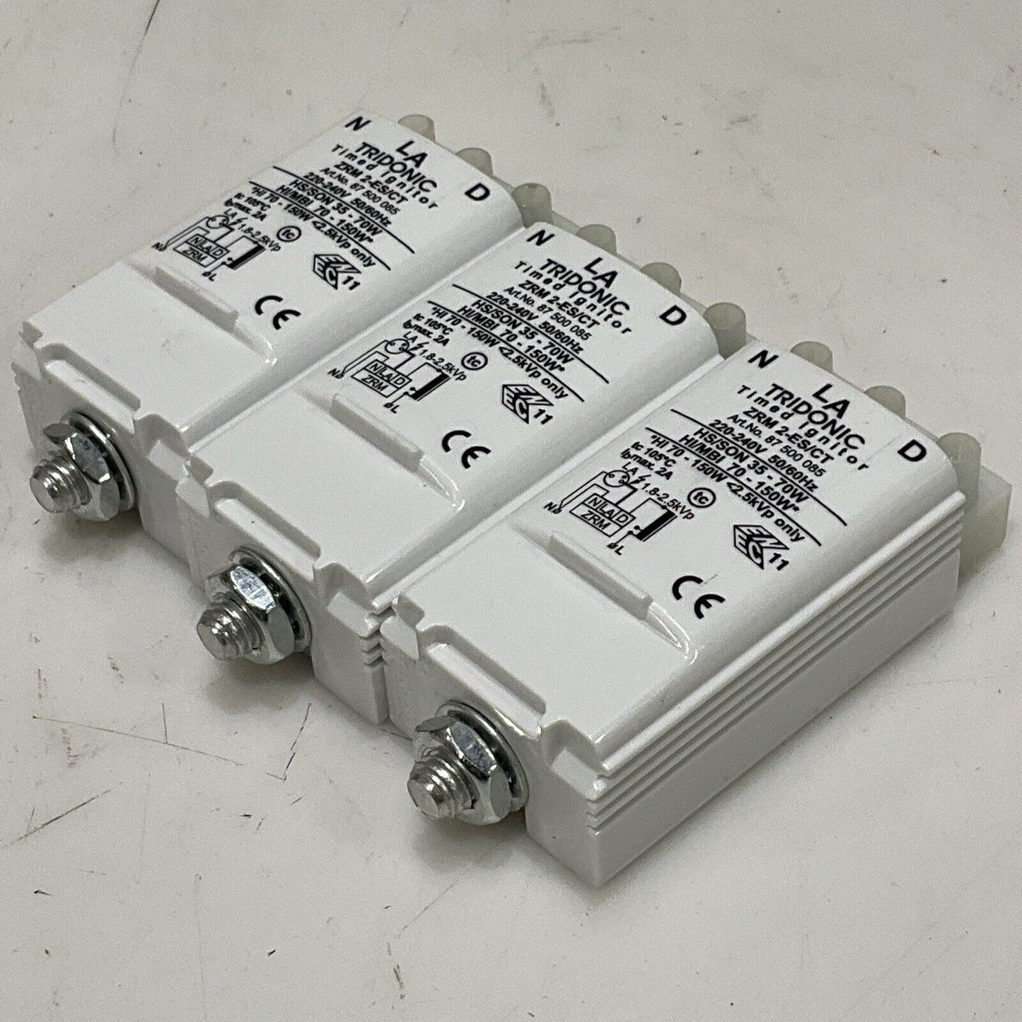 LA TRIDONIC ZRM 2-ES/CT TIMED IGNITOR 87 500 085 220-240V 50/60HZ LOT OF 3 C2H